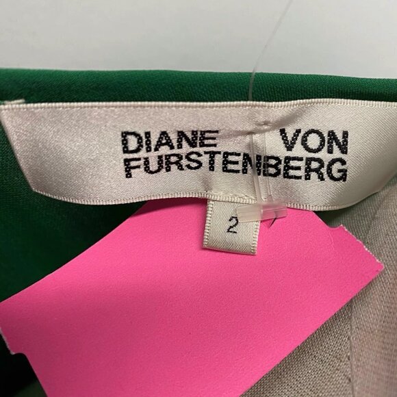 Diane Von Furstenberg Green Silk Faux Wrap Dress - Picture 5 of 5